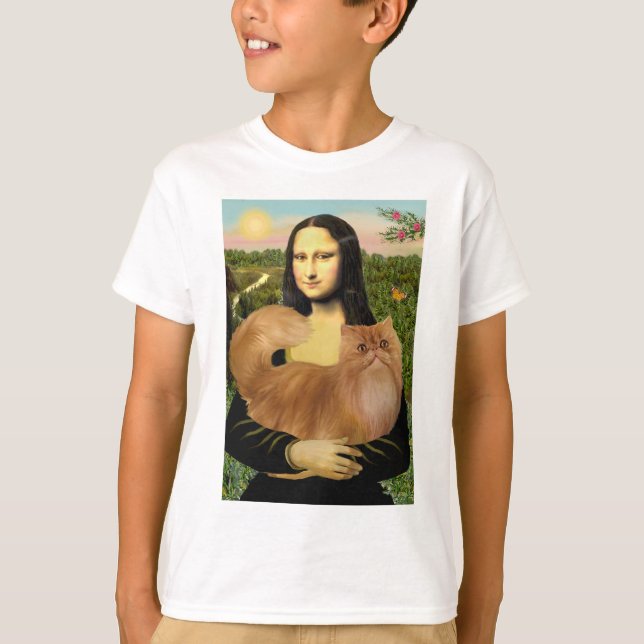 Mona Lisa - Rote Persische Katze T-Shirt (Vorderseite)