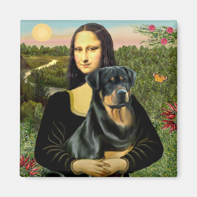 Mona Lisa - Rottweiler (#3) Magnet (Vorne)