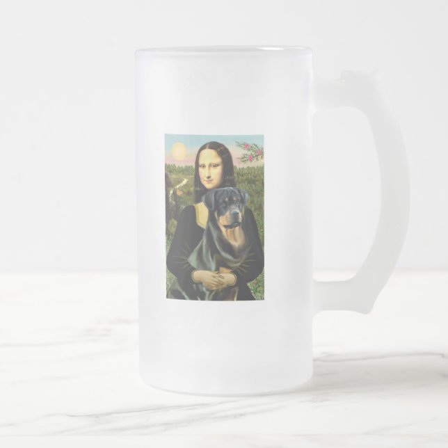 Mona Lisa - Rottweiler (#3) Mattglas Bierglas (Rechts)