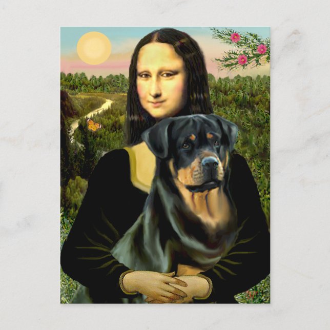 Mona Lisa - Rottweiler (#3) Postkarte (Vorderseite)