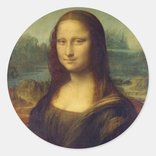 Mona Lisa Round Sticker (Vorderseite)