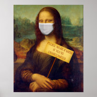 Mona Lisa sagt: Trage bitte eine Maske