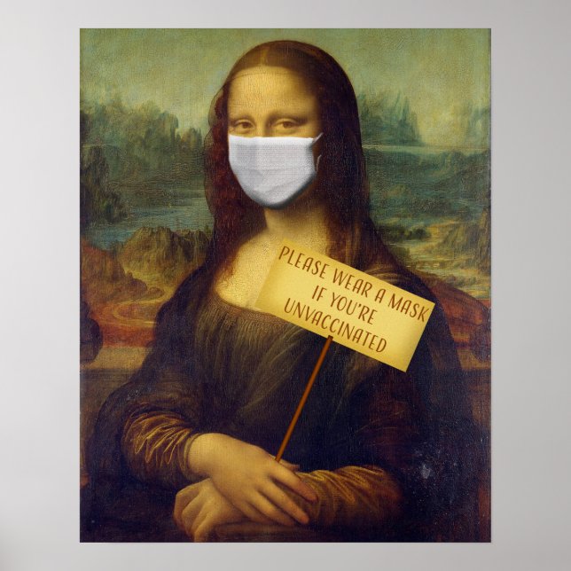 Mona Lisa sagt: Trage bitte eine Maske Poster (Vorne)