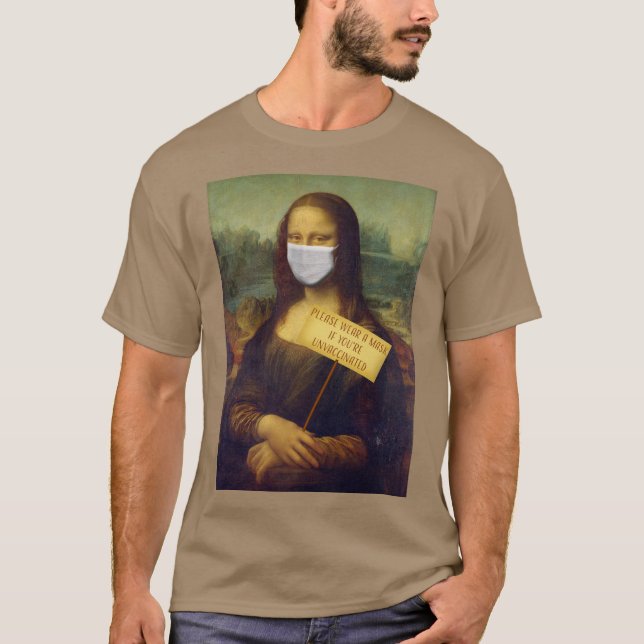 Mona Lisa sagt: Tragen Sie bitte einen Maskenbildn T-Shirt (Vorderseite)