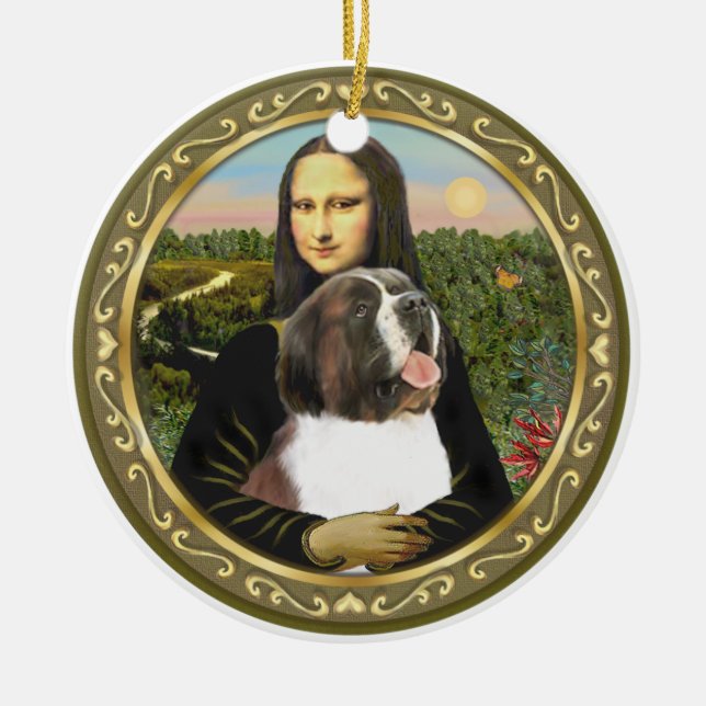 Mona Lisa, Saint Bernard Keramikornament (Vorne)