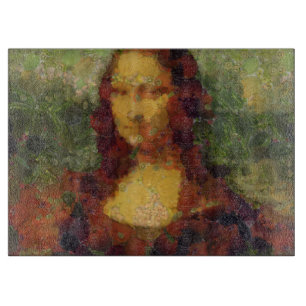 Mona Lisa Salat Fine Art Vegan Parodie Schneidebrett