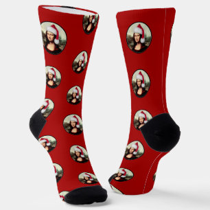 Mona Lisa Santa Hut Weihnachten Socken