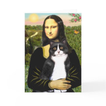 Mona Lisa - Schwarz-Weiß-Katze