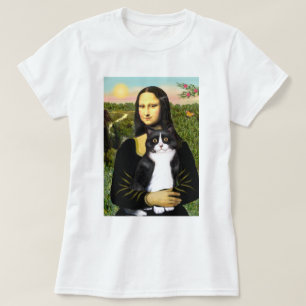 Mona Lisa - schwarz-weiße Katze T-Shirt
