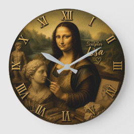 Mona Lisa Sculptor Große Wanduhr