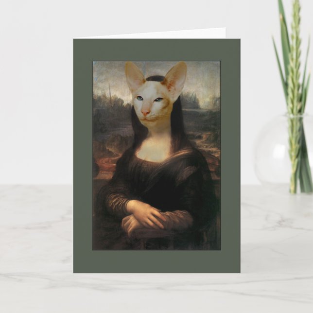 Mona Lisa Siamese Cat Karte (Vorderseite)