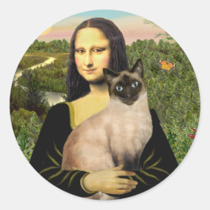Mona Lisa - Siegel Point Siamese cat Runder Aufkleber