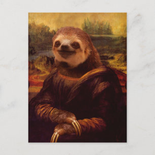 Mona Lisa Sloth Postkarte