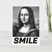 MONA LISA SMILE BIRTHDAY GREETING CARD