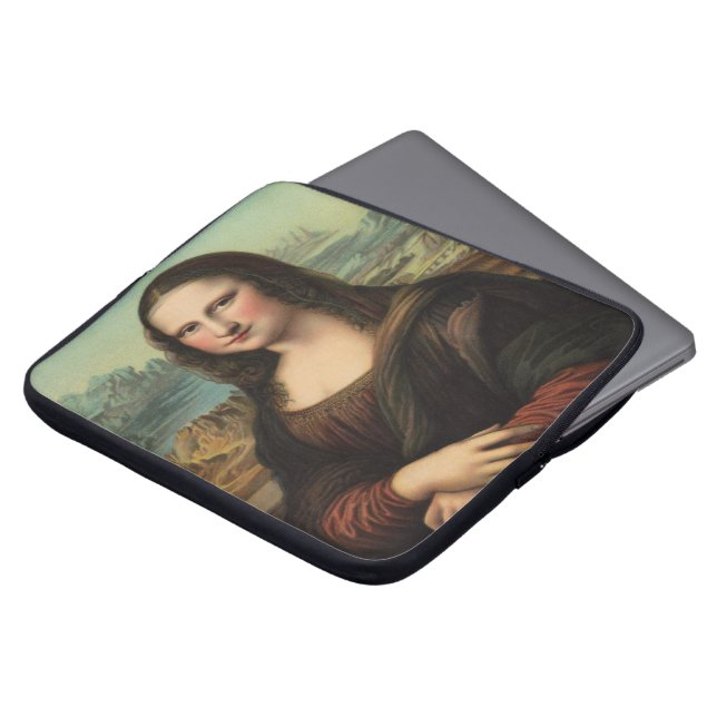 Mona Lisa Smile Neoprene Laptop Sleeve (Vorne Oben)