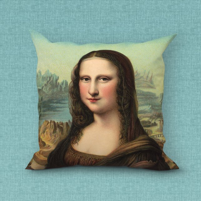 Mona Lisa Smile Throw Kissen (Von Creator hochgeladen)