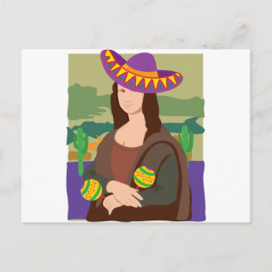 Mona Lisa Sombrero Postkarte