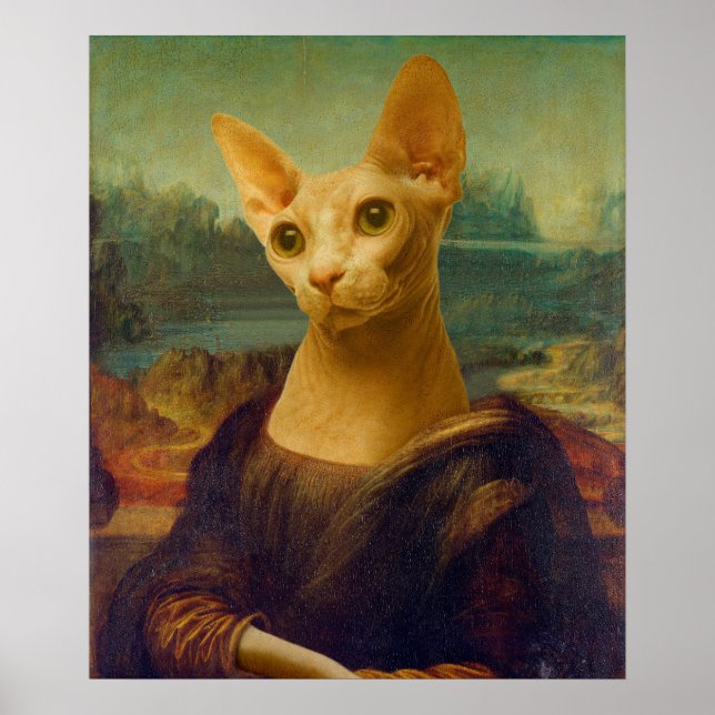 Mona Lisa Sphynx Cat Poster (Vorne)
