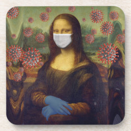 Mona Lisa spielt im Safe um Coronavirus, ZFBP Getränkeuntersetzer