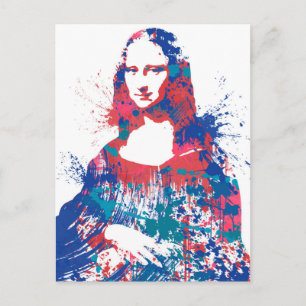 Mona Lisa splach Postkarte