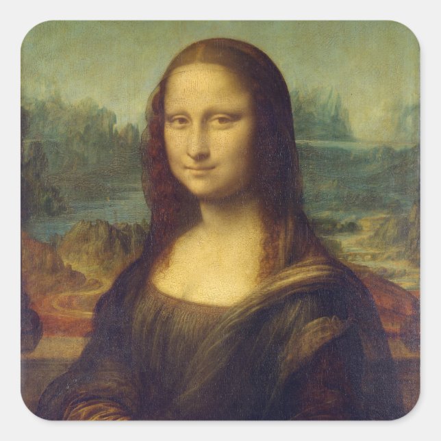 Mona Lisa Square Sticker (Vorderseite)