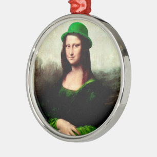 Mona Lisa St. Patrick's Day Kleeblatt Ornament Aus Metall