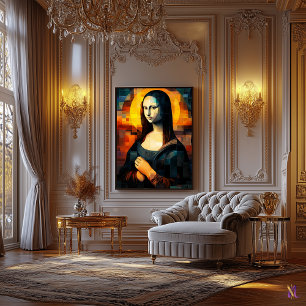 Mona Lisa Stached Glass Mosaic Artwork Leinwanddruck