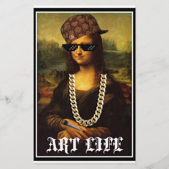 Mona Lisa Thug Art Life Briefpapier (Vorderseite)