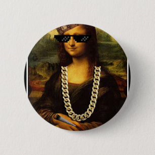 Mona Lisa Thug Art Life Button