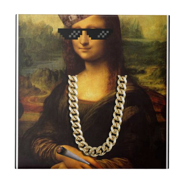 Mona Lisa Thug Art Life Fliese (Vorderseite)