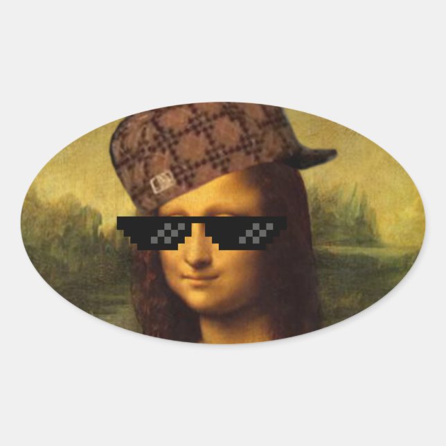 Mona Lisa Thug Art Life Ovaler Aufkleber (Vorderseite)