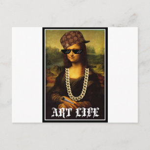 Mona Lisa Thug Art Life Postkarte