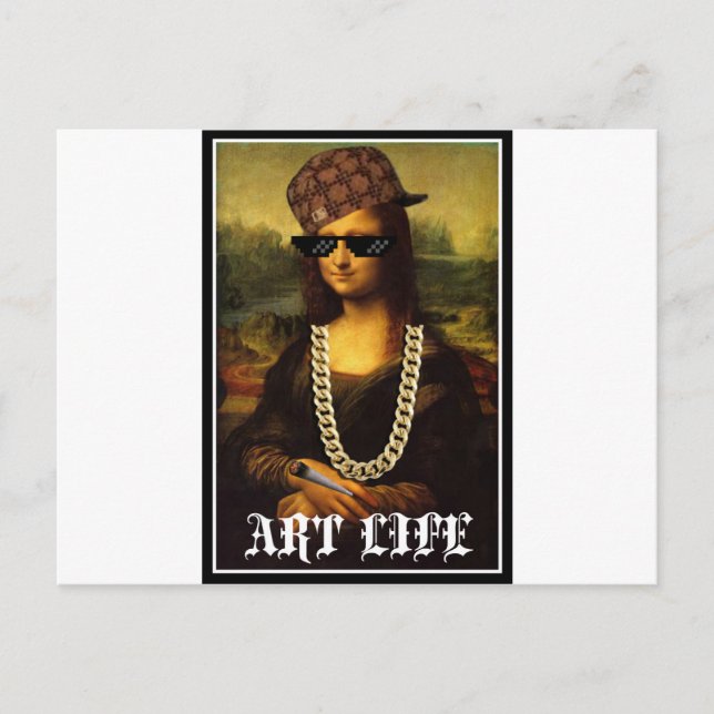 Mona Lisa Thug Art Life Postkarte (Vorderseite)