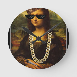 Mona Lisa Thug Art Life Runde Wanduhr