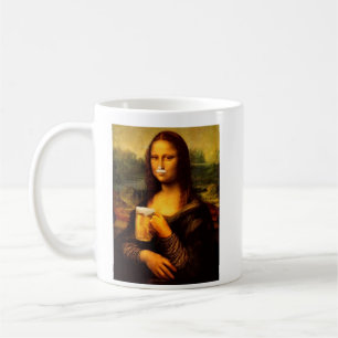 Mona Lisa trinkt Bier Liebhaber Kaffeetasse