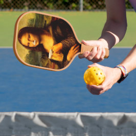 Mona Lisa trinkt Bier Liebhaber Pickleball Schläger