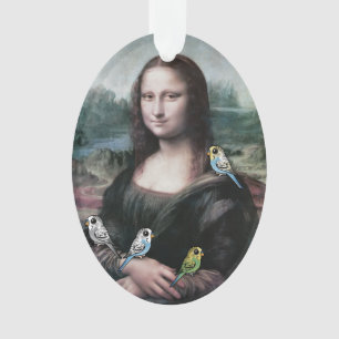 Mona Lisa u. Budgies Ornament