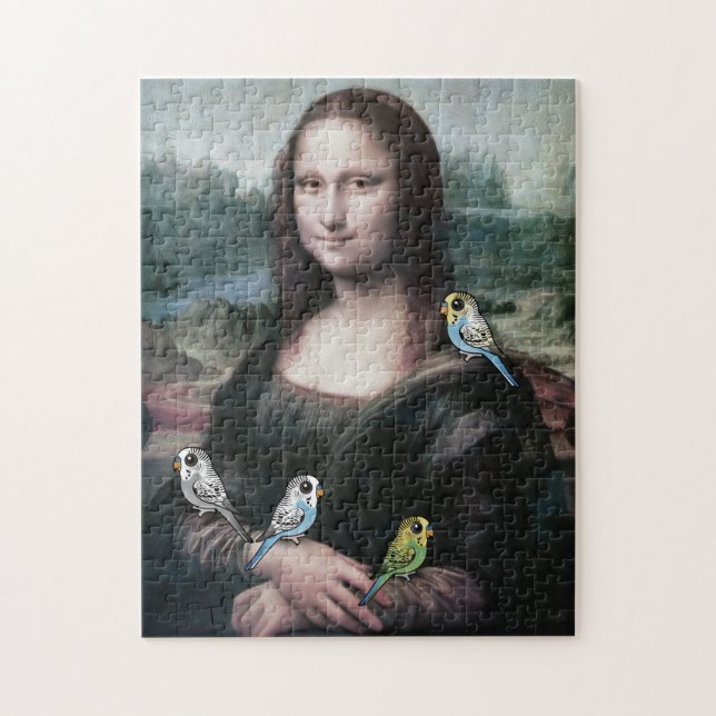 Mona Lisa u. Budgies Puzzle (Vertikal)