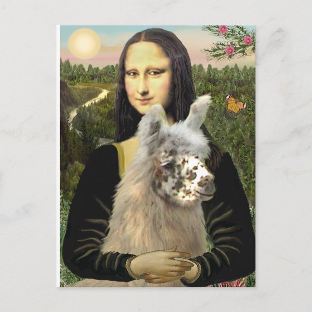 Mona Lisa und ihr Llama Postkarte (Vorderseite)