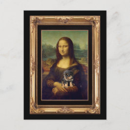 Mona Lisa und ihr Rottweiler Postkarte