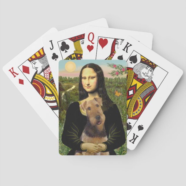 Mona Lisa und ihre Airedale (#1) Spielkarten (Rückseite)