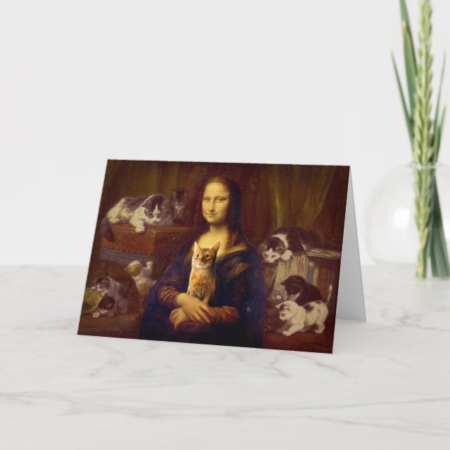 Mona Lisa und ihre Katze Karte (Vorderseite)