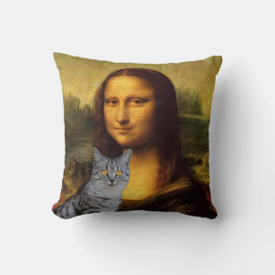 Mona Lisa und ihre Katze Pillow Kissen
