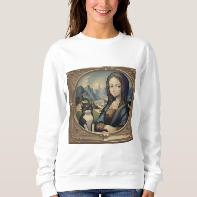 Mona Lisa und ihre Katze Sweatshirt (Vorderseite)