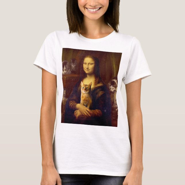 Mona Lisa und ihre Katze T-Shirt (Vorderseite)