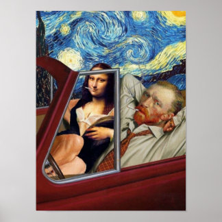 Mona Lisa und Van Gogh Poster