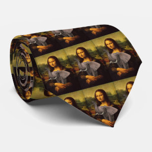 Mona Lisa unterstützt Elefanten Krawatte
