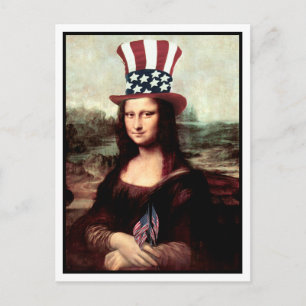 Mona Lisa USA Unabhängigkeitstag  Postkarte