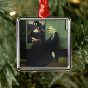 Mona Lisa vergasste Whistlers Mutter Ornament Aus Metall