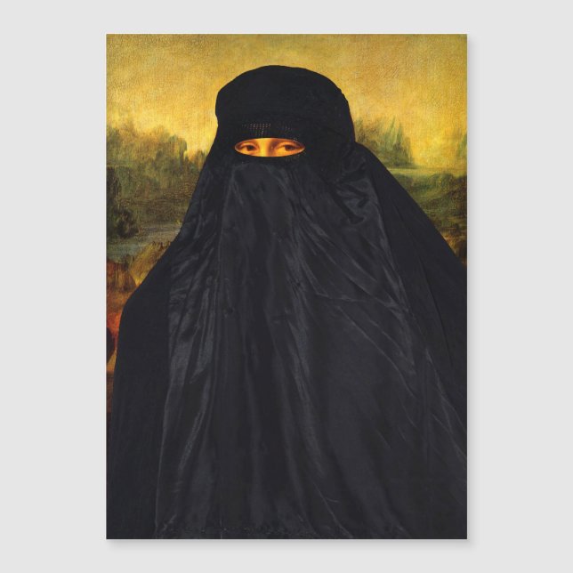 Mona Lisa versteckt ihr Lächeln Magnetkarte (Vorderseite)